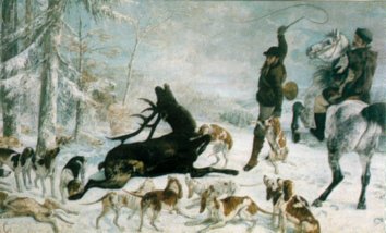 L'hallali du cerf par Courbet