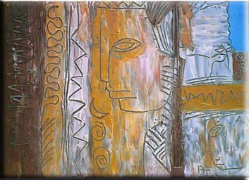 Zigzag, huile sur toile