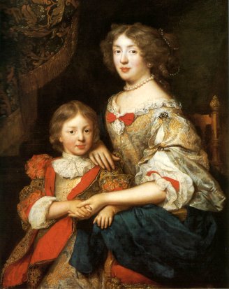 Portrait de dame avec son fils  H 1.17 x 0.90